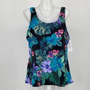 Fullfitall Tankini Top Size 22 Color Black Green